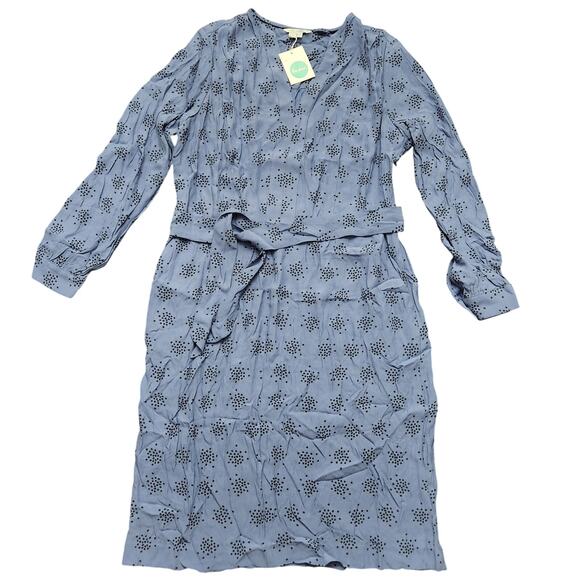 NWT Boden Abstract Dot Blue Viscose Dress Size 14 L - Picture 1 of 6
